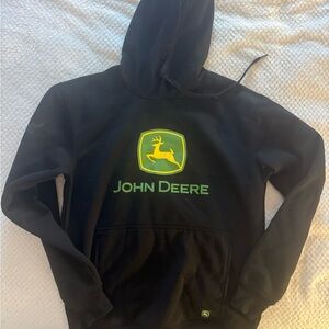 John Deere Black and Green Logo Hoodie